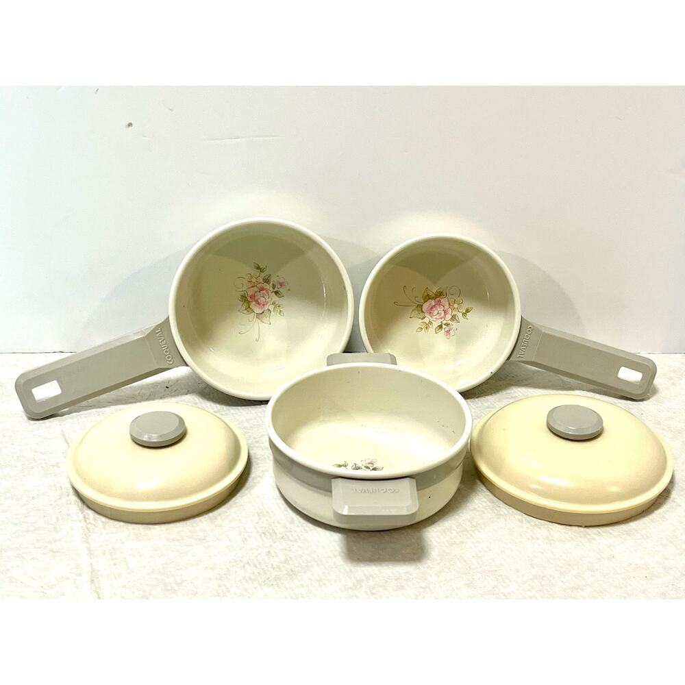 Vtg Ohio Art Toy Kitchen Dishes & Cooking Set Tea Rose Pattern by Coqueval